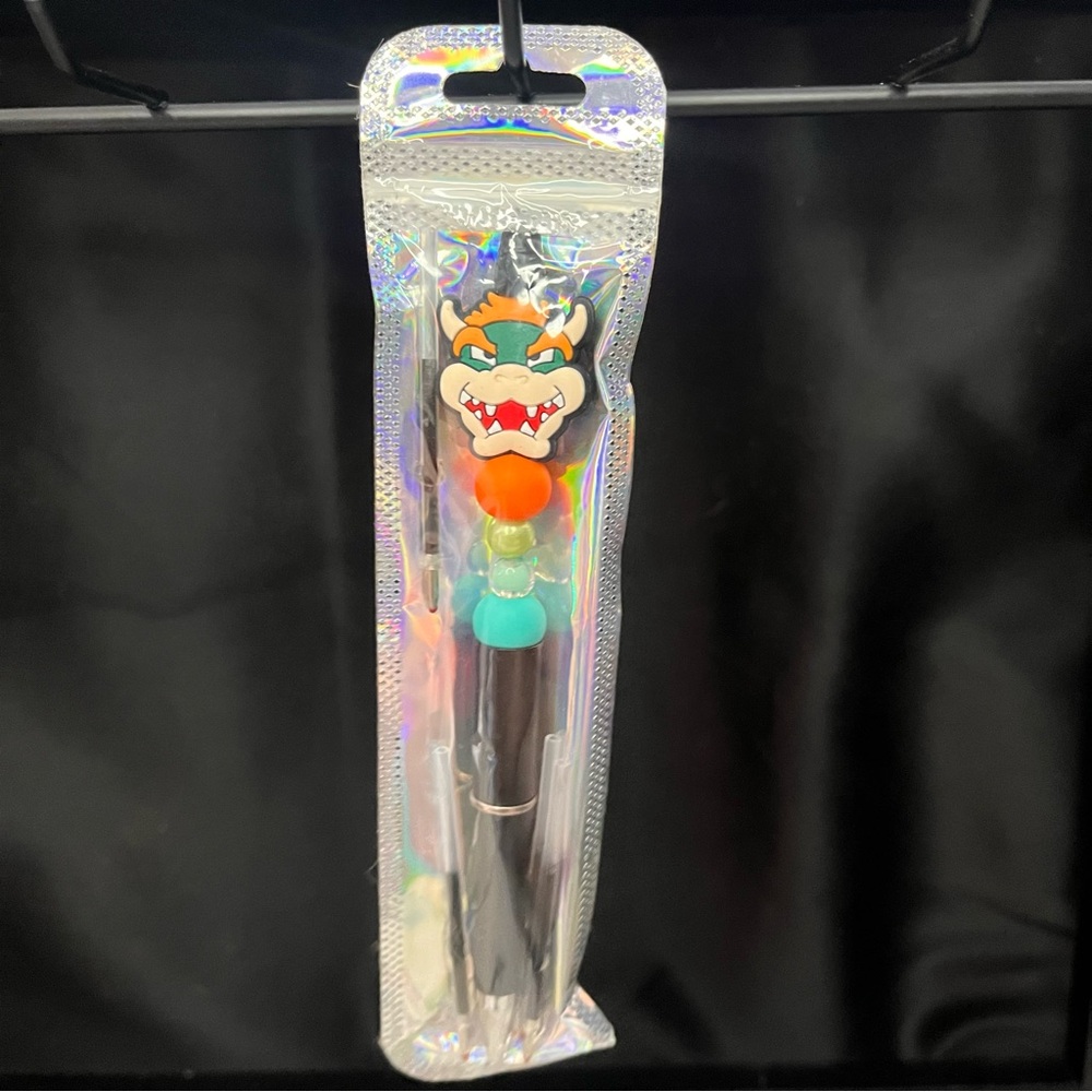 Bowser Character Focal Bead Pen with Colorful Beads